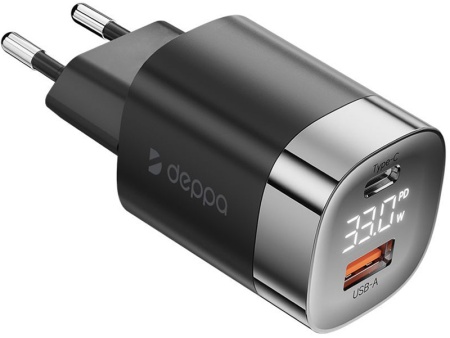 deppa_wall_charger_QC_3.0_USB_USB-C_33Вт_black_1